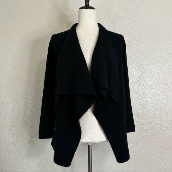 The Cashmere Project 100% Cashmere Black Open Front Cardigan, Sz Small - Picture 1 of 14